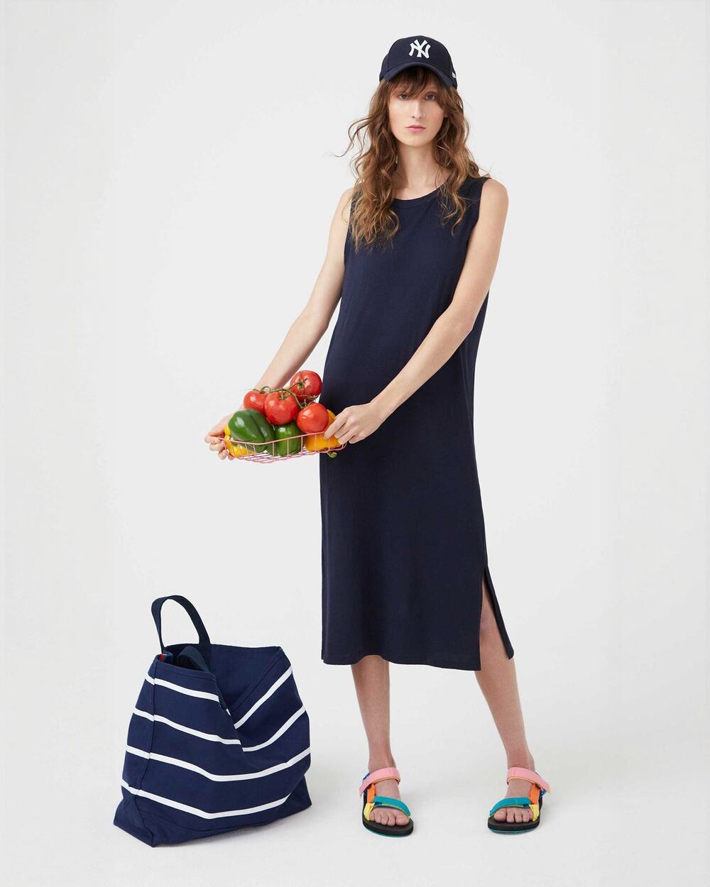 KULE The Tank Dress Organic Cotton in Solid Navy